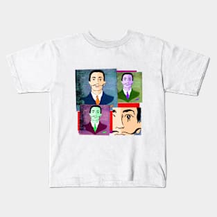 Salvador Dali collage - Spanish Surrealist Painter Kids T-Shirt